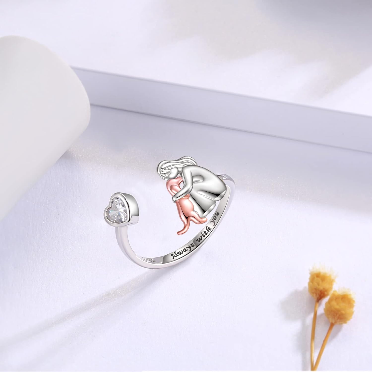 Ravora Paris™ | Bague Icône Chien (Rose)
