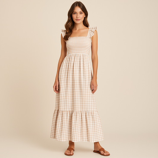 Ravora Paris™ | Robe maxi vichy élégante